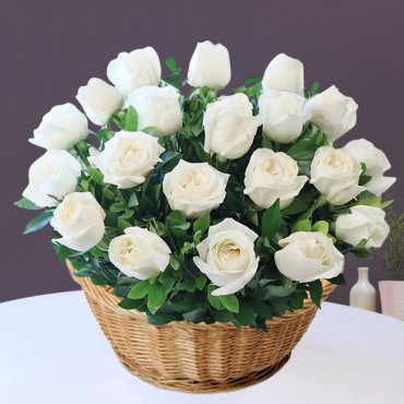 Bouquet of 20 White Roses 