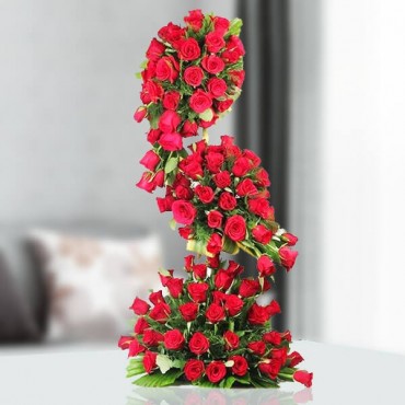 I Love You 100 Roses Flower Arrangement 